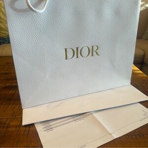 Dior large authentic White and Gold Textured Design gift bag